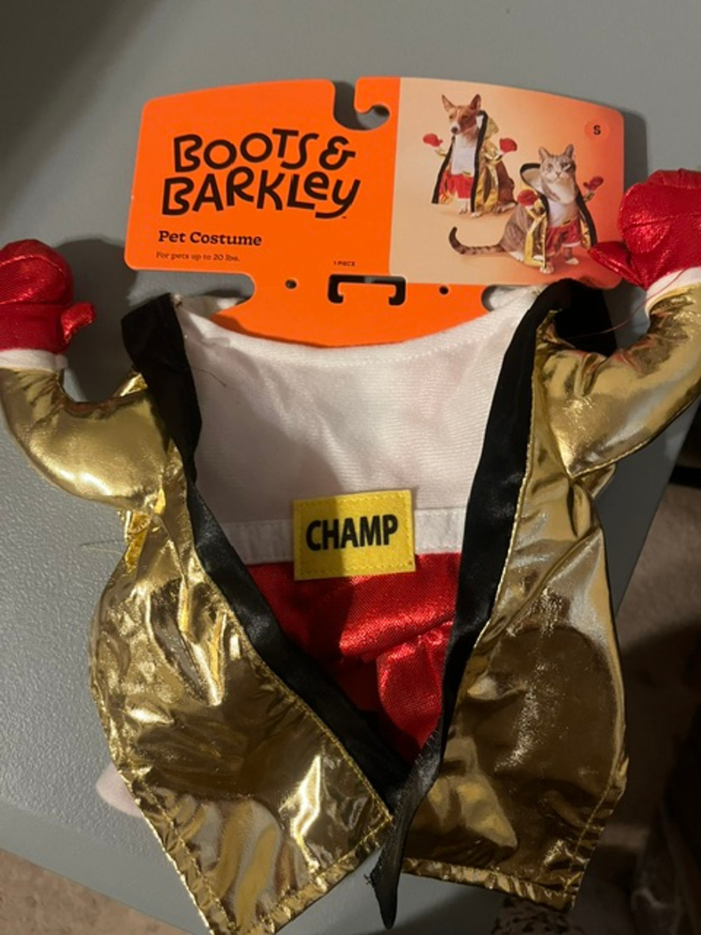 Boots & Barkley Pet Costume Gold Red Size S
